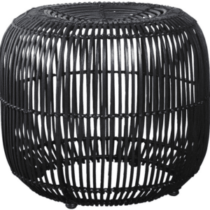 Skammel/fodskammel House Doctor Modern, sort rattan/jern Ø52ÃH46 cm